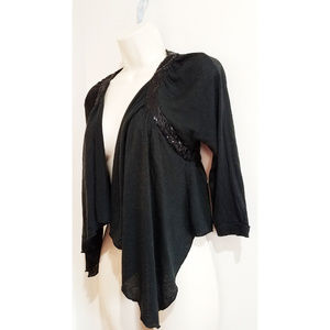 Elisa B Black Long Sleeve Girls Shrug Sequins 14
